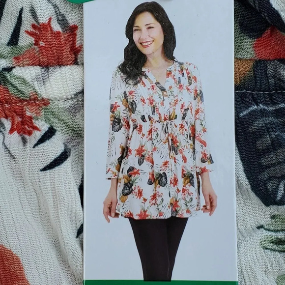 Maison d' Amelie floral tunic blouse Size Xl - Picture 1 of 8
